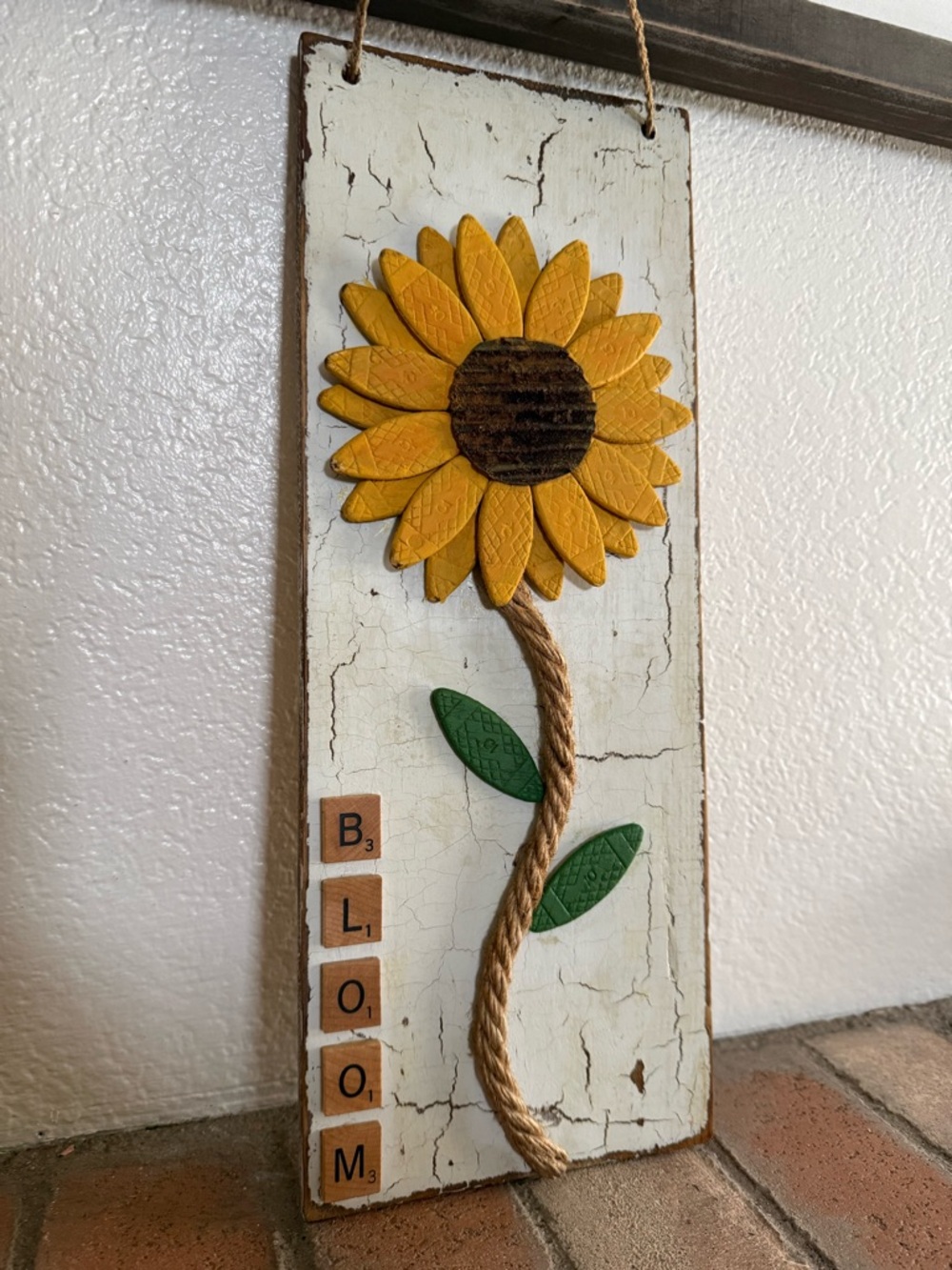 Handmade sunflower wall hanging